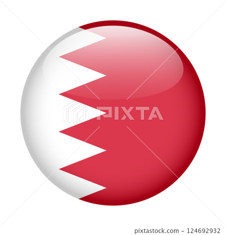 flag of Bahrain, button round glossy icon flag of Bahrain, button round glossy icon 124692932