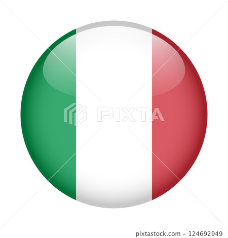 flag of Italy, button round glossy icon flag of Italy, button round glossy icon 124692949