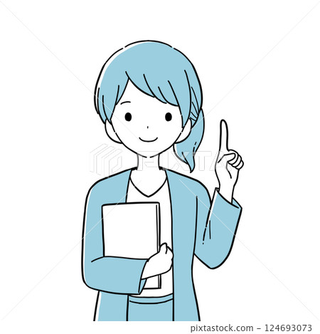 一位辦公室女士向上的插圖 一位辦公室女士向上的插圖 124693073