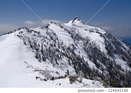 Mount Kengamine as seen from the ridge of Mount Hotaka in Joshu 124693199