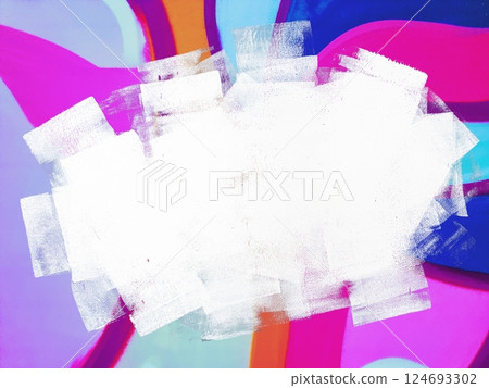 Abstract Neon Brushstroke Art with Iridescent 80s Vibe Abstract Neon Brushstroke Art with Iridescent 80s Vibe 124693302