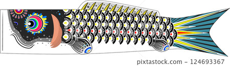 男孩節鯉魚旗向量插圖 124693367