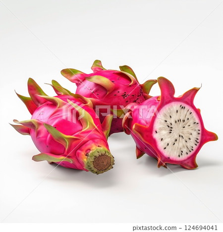 Pitahaya on white background. Fresh fruits. Healthy food concept 124694041