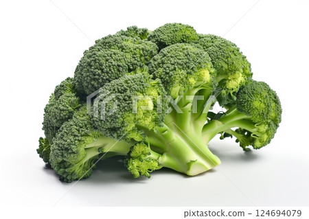 Broccoli on white background. Fresh vegetables. Healthy food concept Broccoli on white background. Fresh vegetables. Healthy food concept 124694079