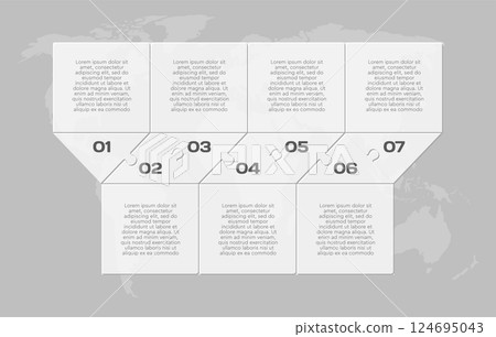 Seven steps line infographic, puzzle timeline 124695043