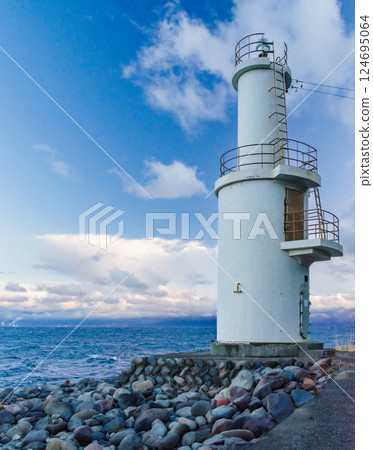 Heda Lighthouse on Izu Coastline in Japan Heda Lighthouse on Izu Coastline in Japan 124695064