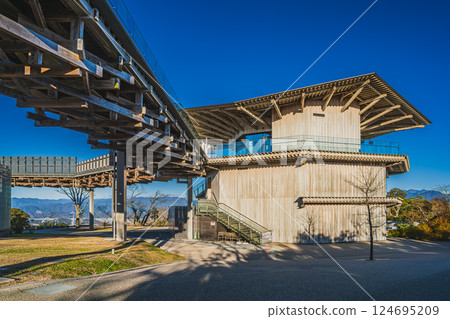 Scenery of Nihondaira Yume Terrace on a sunny winter morning in Shizuoka City (Shizuoka Prefecture) 124695209