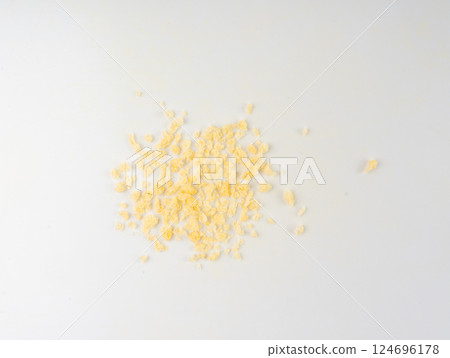 Bread crumbs isolated, scattered breadcrumbs, crushed rusk bread crumbs for nuggets, panko Bread crumbs isolated, scattered breadcrumbs, crushed rusk bread crumbs for nuggets, panko 124696178