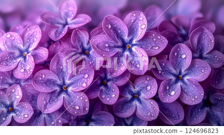 Close-up background of lilac flowers, lilac pattern 124696823