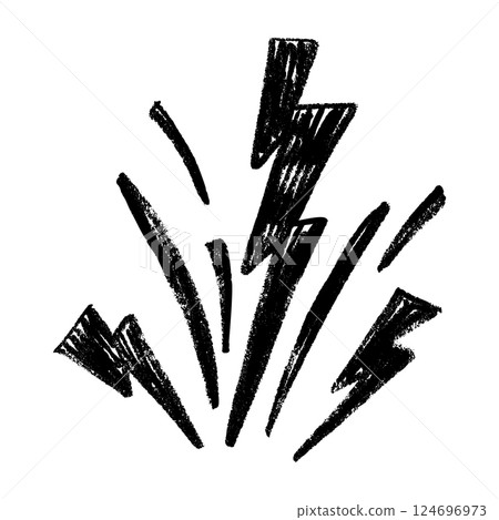 lightning thunderbolt with power outline. Electric flash energy. Flat vector illustration isolated on white background. lightning thunderbolt with power outline. Electric flash energy. Flat vector illustration isolated on white background. 124696973
