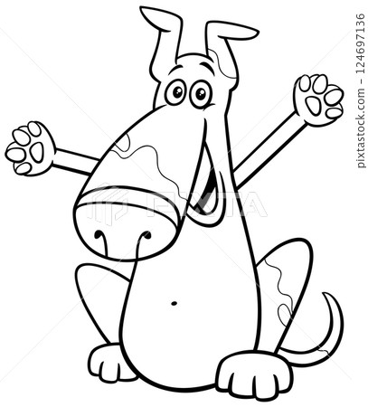 cartoon happy spotted dog comic animal character coloring page cartoon happy spotted dog comic animal character coloring page 124697136
