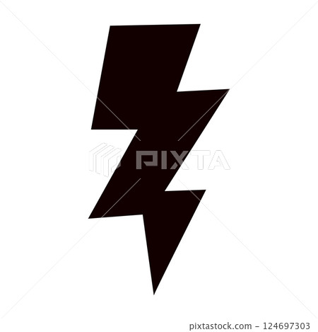 Thunder hand style comic energy flash. Drawn lightning bolt electric icon. Flat vector illustration isolated on white background. Thunder hand style comic energy flash. Drawn lightning bolt electric icon. Flat vector illustration isolated on white background. 124697303