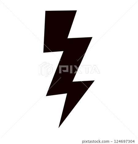 Thunder hand style comic energy flash. Drawn lightning bolt electric icon. Flat vector illustration isolated on white background. Thunder hand style comic energy flash. Drawn lightning bolt electric icon. Flat vector illustration isolated on white background. 124697304