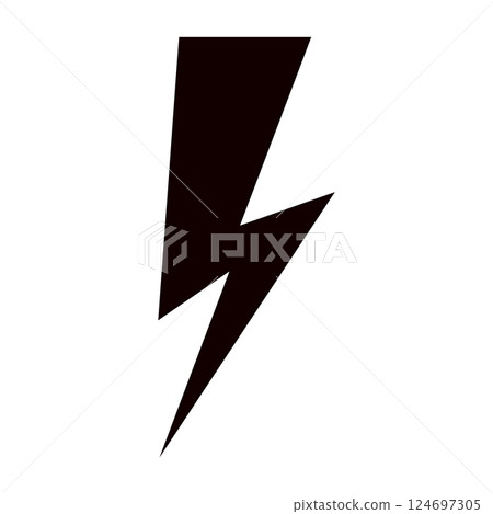 Thunder hand style comic energy flash. Drawn lightning bolt electric icon. Flat vector illustration isolated on white background. Thunder hand style comic energy flash. Drawn lightning bolt electric icon. Flat vector illustration isolated on white background. 124697305