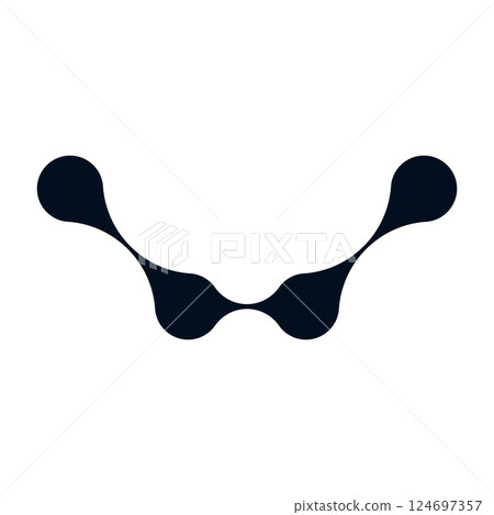 Organic connect pattern with metaball molecules. Geometric blob shapes and fluid dots. Flat vector illustration isolated on white background. 124697357