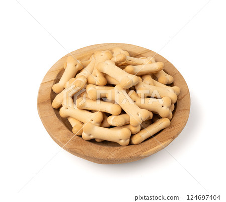 Dog biscuits, soft crunchy pet treats, flavored small canine cookie, bone shape biscuit, puppy food Dog biscuits, soft crunchy pet treats, flavored small canine cookie, bone shape biscuit, puppy food 124697404