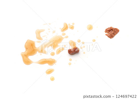 Wet Pet Food Isolated, Cat Diet, Puppy Food Brown Pieces Pile, Dog Meal, Pet Dinner 124697422