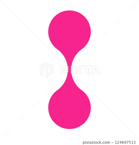 Pink circle blob connect pattern. Organic morphing shapes and logo dots. Flat vector illustration isolated on white background. 124697513