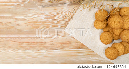 Thin Oatmeal Cookies, Healthy Cereal Crackers with Chocolate Thin Oatmeal Cookies, Healthy Cereal Crackers with Chocolate 124697834