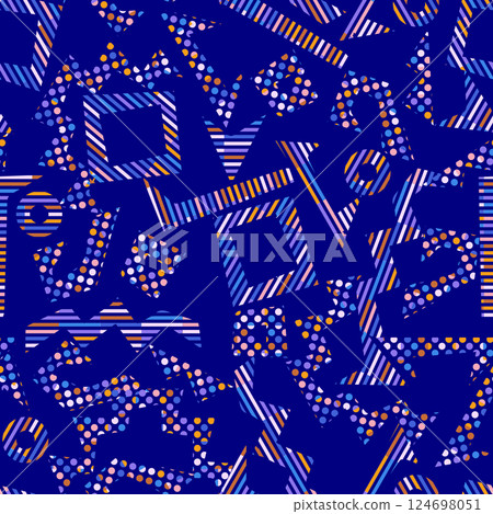 Tech style seamless linear pattern vector,...-插圖素材 [124698051] - PIXTA圖庫