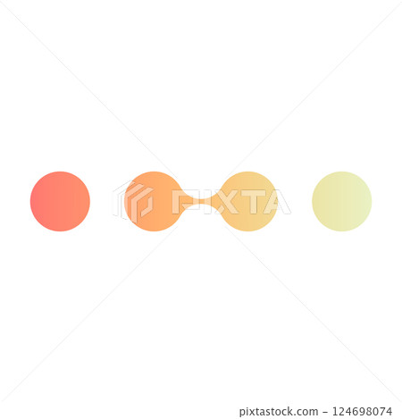 Molecular dot connect pattern with metaball shapes. Abstract fluid morphing paterns. Flat vector illustration isolated on white background. 124698074