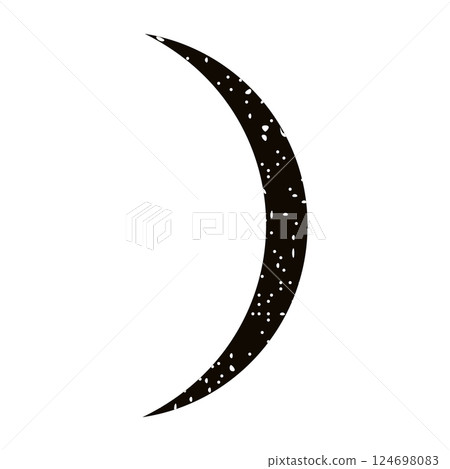 Lunar moon phases with crescent, half, and full cycle, celestial night sky elements, black and white astronomy icon set. Flat vector illustration isolated on white background. 124698083