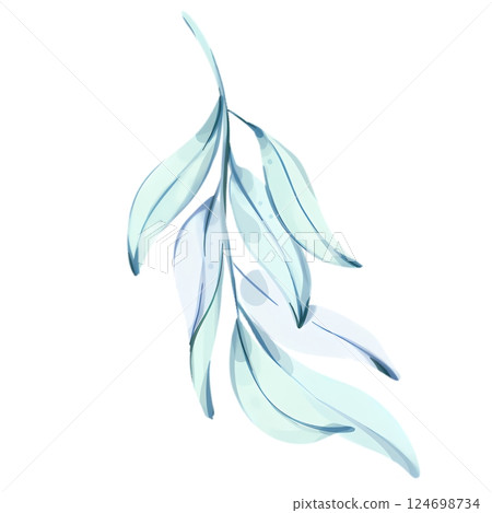 Elegant watercolor illustration of olive branches showcasing the beauty of Italian cuisine and nature 124698734