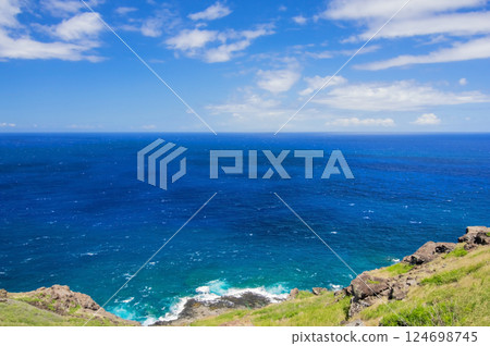 [Hawaii scenery] Deep blue ocean seen from Makapuu Point 124698745