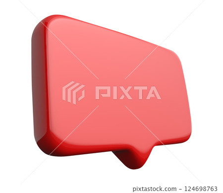 3D Realistic chat or online message icon. Vector illustration 124698763