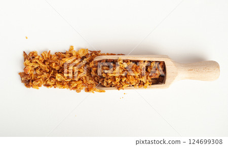 Roasted Onion, Dry Onion Pieces, Crispy Fried Onions Roasted Onion, Dry Onion Pieces, Crispy Fried Onions 124699308