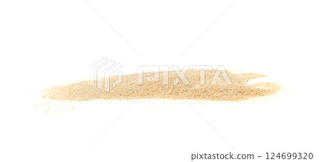 Garlic powder pile isolated, dried granulated chopped crushed garlic on white background 124699320