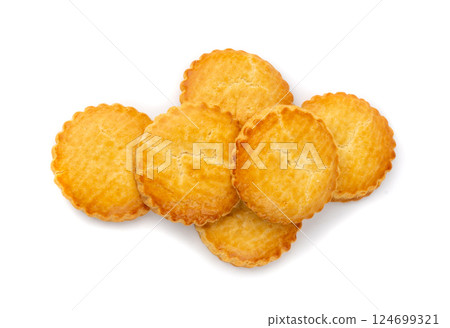 Netherlands traditional cookies isolated, Holland almond filled cake, Dutch marzipan pastry 124699321