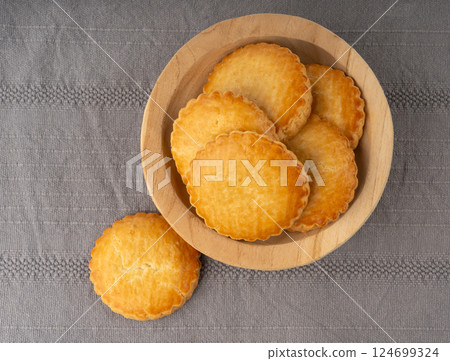 Netherlands traditional cookies, Holland almond filled cake, Dutch marzipan pastry, Gevulde koek 124699324