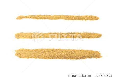 Ground fenugreek seeds, milled dry trigonella powder, spicy methi dana pounded grains Ground fenugreek seeds, milled dry trigonella powder, spicy methi dana pounded grains 124699344
