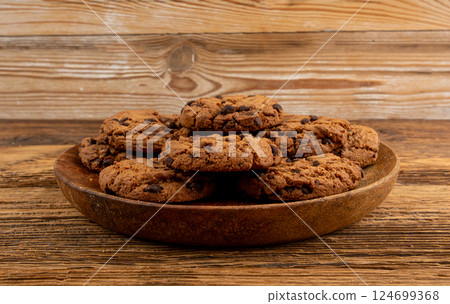 Chocolate chips cookies , American biscuits, cocoa confectionery cake, sweet morsels bakery Chocolate chips cookies , American biscuits, cocoa confectionery cake, sweet morsels bakery 124699368
