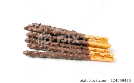 Chocolate cookie sticks, long choco pastries, japan biscuit tubes, korea cracker sticks Chocolate cookie sticks, long choco pastries, japan biscuit tubes, korea cracker sticks 124699420