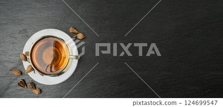 Cardamom Tea, Cardamon Drink, Kardamon Infusion, Cardamum Spice Beverage, Natural Tonic Energy Drink 124699547