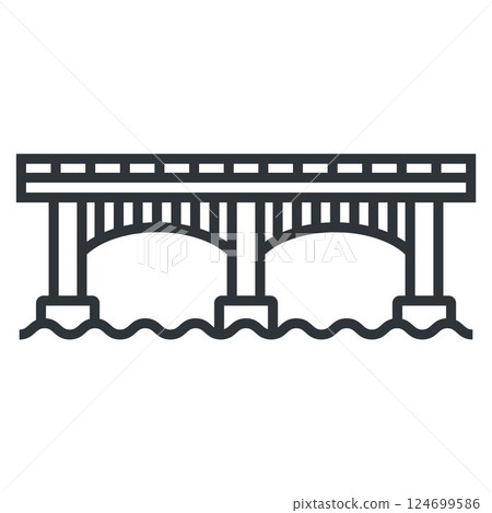Bridge icon in flat style. Road business concept. 124699586