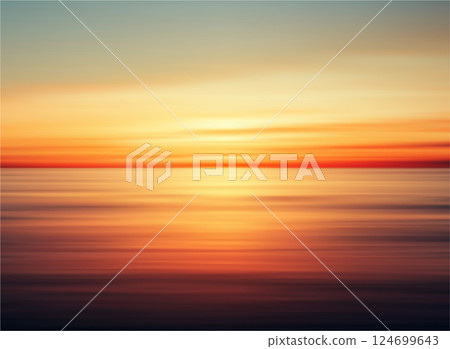 Vibrant Sunset on Calm Ocean Horizon Displaying Blurred Color Gradient Background Illustration. Vibrant Sunset on Calm Ocean Horizon Displaying Blurred Color Gradient Background Illustration. 124699643