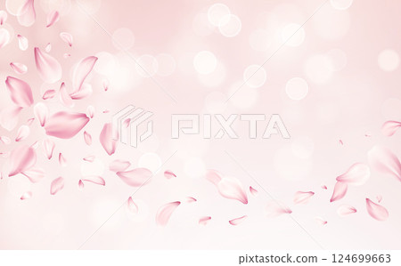Vector Illustration of Pink Floral Petals Floating Elegantly Against a Soft Pastel Background Vector Illustration of Pink Floral Petals Floating Elegantly Against a Soft Pastel Background 124699663