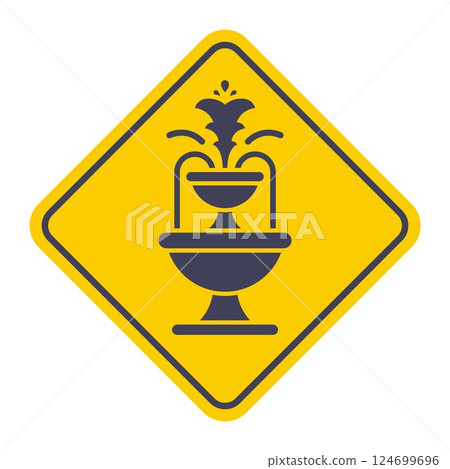 Fountain flat icon. Vector isolated minimal illustration. 124699696