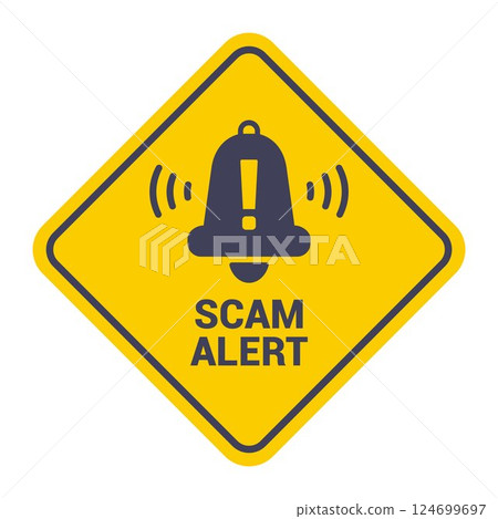 scam sign on white background. 124699697