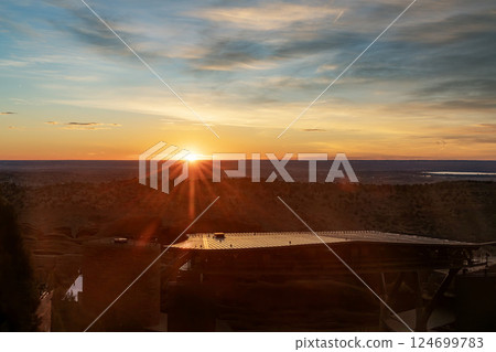 Sunrise from Red Rocks Amphitheater, Denver, Colorado 124699783
