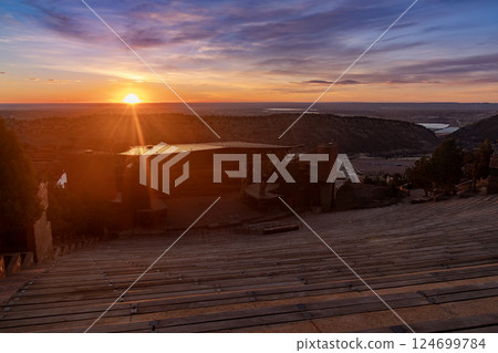 Sunrise from Red Rocks Amphitheater, Denver, Colorado 124699784