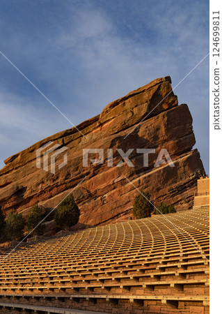 The morning sun at Red Rocks Amphitheater, Denver, Colorado 124699811