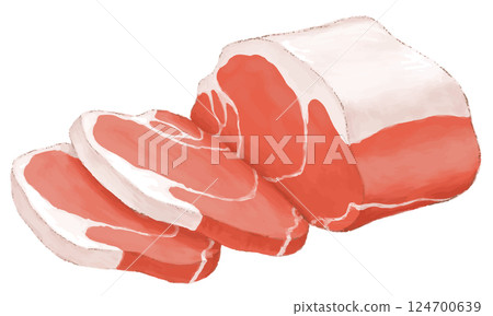 Illustration of a block of meat 124700639