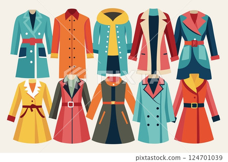 Shopping.Women's fashion coats and raincoats for cool weather 124701039