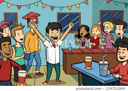 Event,student college party.Students celebrate the holiday 124701064