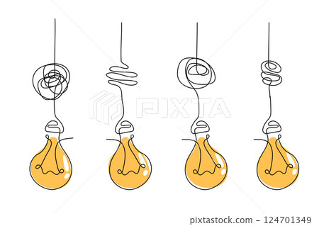 Idea concept, creative bulb sign, innovations. Keep it simple business concept for project management, marketing, creativity 124701349