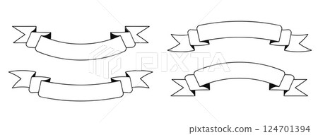 Ribbon banners line art collection.Vector illustration 124701394
